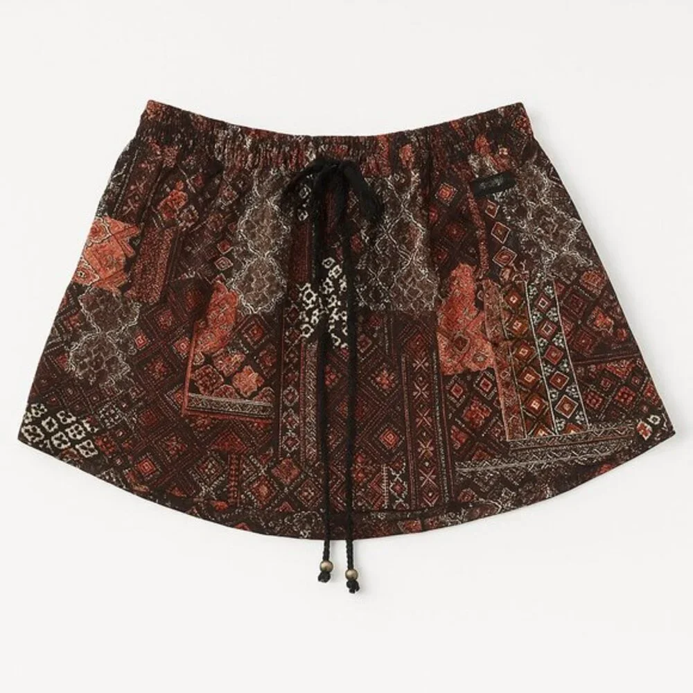 NWT Forever 21 Boho Patchwork Flowy Mini Skirt – Size M PRICE FIRM